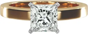 1-5Ct princess cut certified lab grown diamond Flat Edged ring. (VVS1-2 E-F)