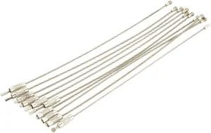 10PCS 15CM Outdoor Tools for Camping Tools Multi Keychain Kit Stainless Steel Wire Rope Key Ring Tourism Chain (Color : Silver, Size : 15mm 20 PCS)