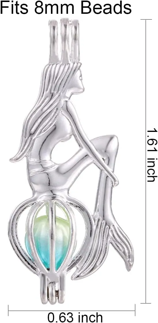 10pcs Silver Pearl Cage Locket Pendants, Essential Oil Diffuser DIY Necklace Bracelet Jewelry Making Craft, Bulk Beads Aromatherapy Diffuser Charms Gifts for Women Girls