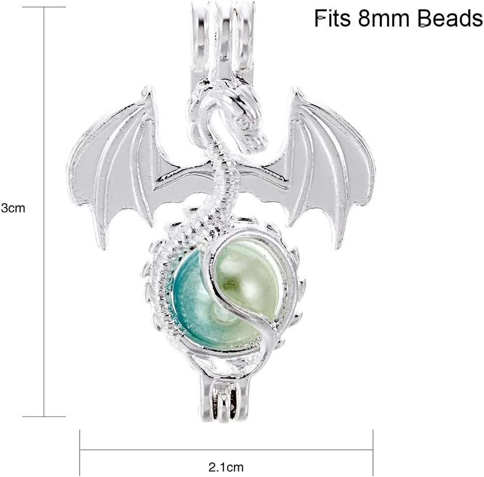 10pcs Silver Pearl Cage Locket Pendants, Essential Oil Diffuser DIY Necklace Bracelet Jewelry Making Craft, Bulk Beads Aromatherapy Diffuser Charms Gifts for Women Girls