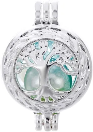 10pcs Silver Pearl Cage Locket Pendants, Essential Oil Diffuser DIY Necklace Bracelet Jewelry Making Craft, Bulk Beads Aromatherapy Diffuser Charms Gifts for Women Girls