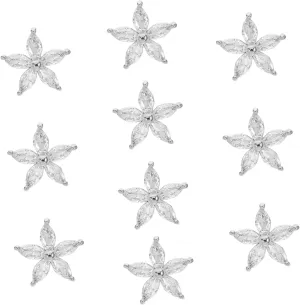 10pcs Star Crystal Buttons Bridal Wedding Bouquet Bachelorette Button Pins DIY Jewelry Jacket Crystal Embellishments