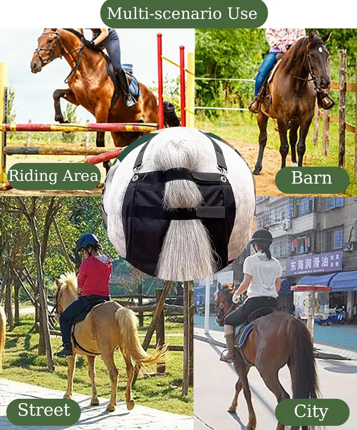 1/2/ 3/4/ 5 PCS Equine Diaper Manure Catcher Bag, Washable Pony Diaper Bag with PU Inner Lining, Portable Horse Muck Collection Bag with Attachment(4PCS,Small)