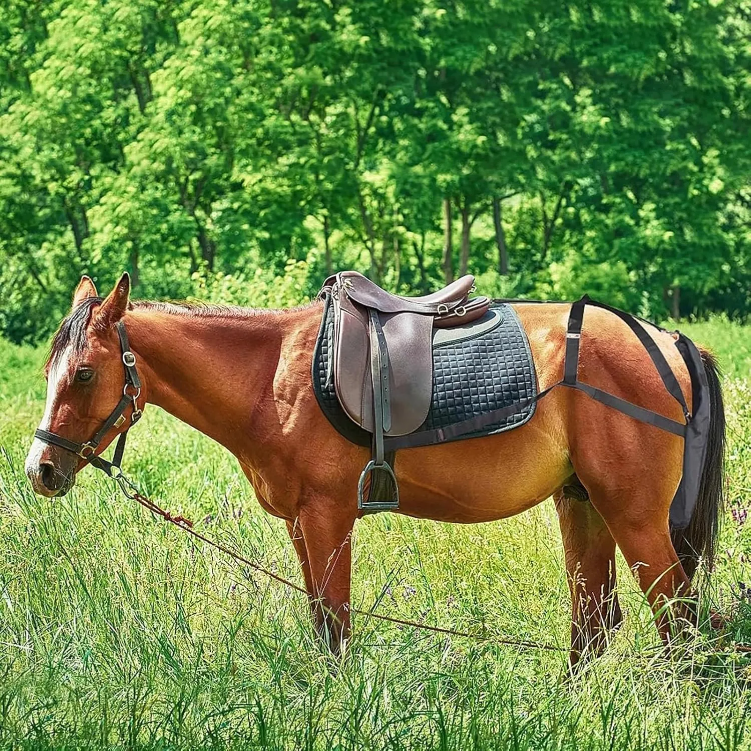 1/2/ 3/4/ 5 PCS Equine Diaper Manure Catcher Bag, Washable Pony Diaper Bag with PU Inner Lining, Portable Horse Muck Collection Bag with Attachment(4PCS,Small)
