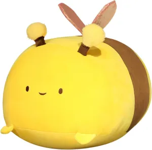 14'' Soft Bee Anime Plush Pillow,Cute Stuffed Animal Plush Toy,Squishy Fuzzy Bumble Bee Plushie Doll Pillow, Soft Anime Honeybee Pillow Toy Gifts for Kids.