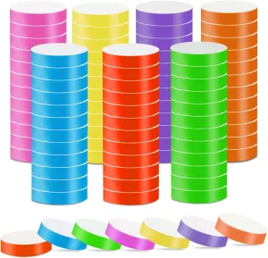 1400 Packs Paper Wristbands for Events, 7 Colors Waterproof Neon Party Wristbands Armband Paper Bracelets Identification Wristbands for Concert Club Bar Entrance Admission Party