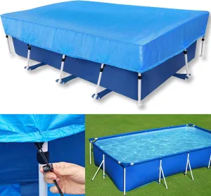 14x7 Rectangle Pool Cover Draw Strings 177 x 87 in Rectangular Frame Swimming 14 Foot Pool Cover for 178x86 Above Ground Pools Durable PE Tear-Resistant Winter Cover