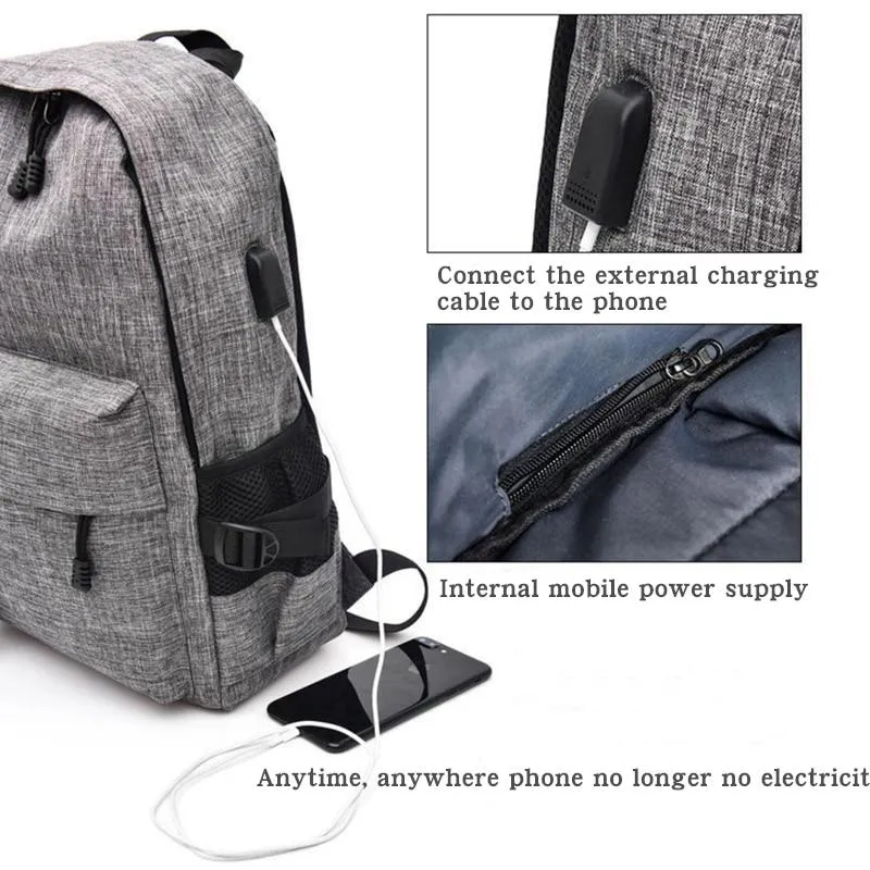 15 inches Laptop Anti-theft Backpack USB Charger