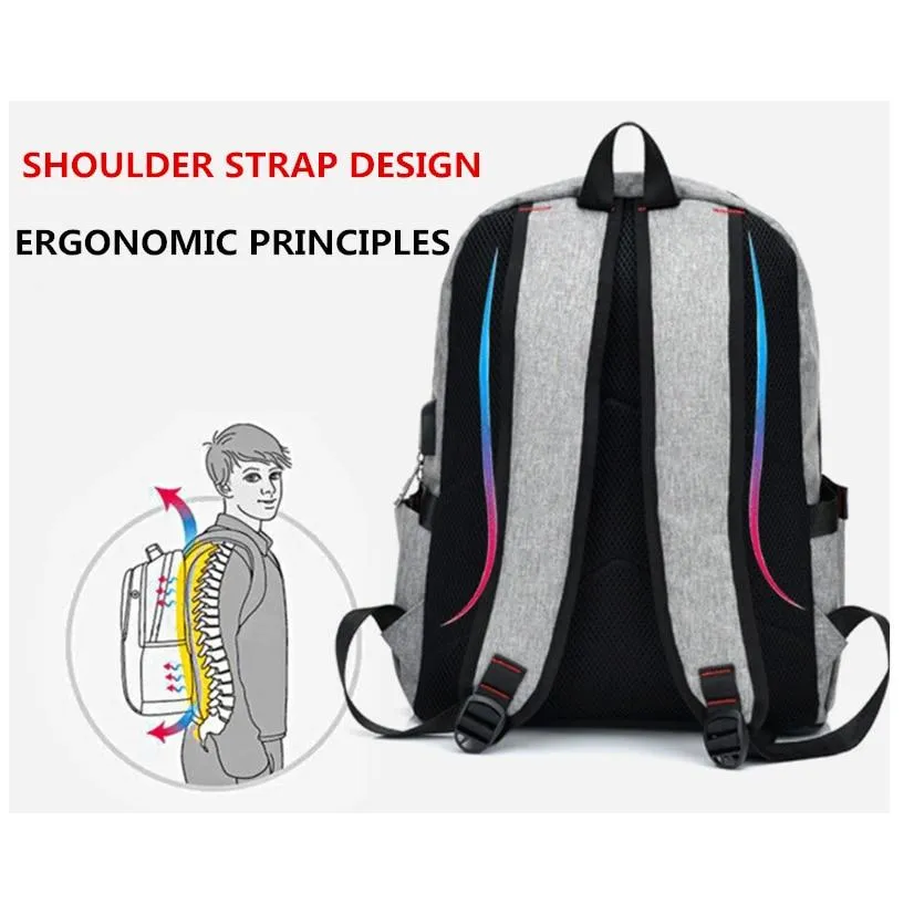 15 inches Laptop Anti-theft Backpack USB Charger