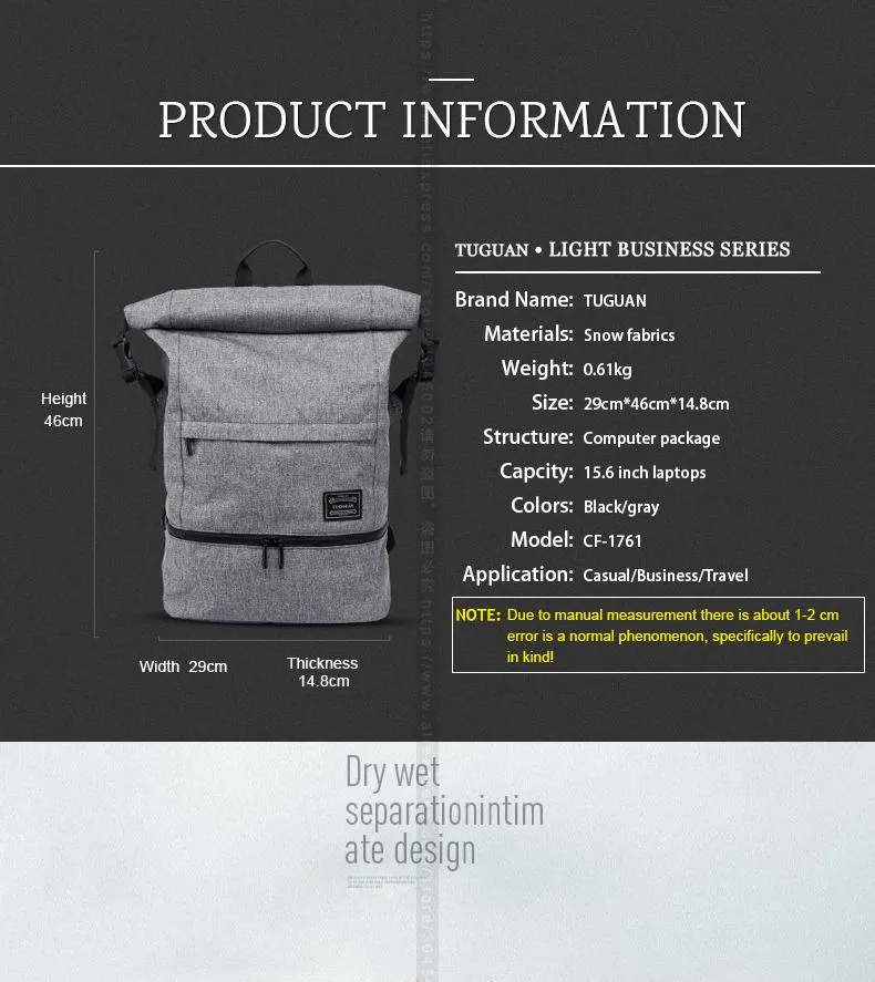 15.6 inches Laptop Backpack Travel Waterproof Anti Theft Backpack