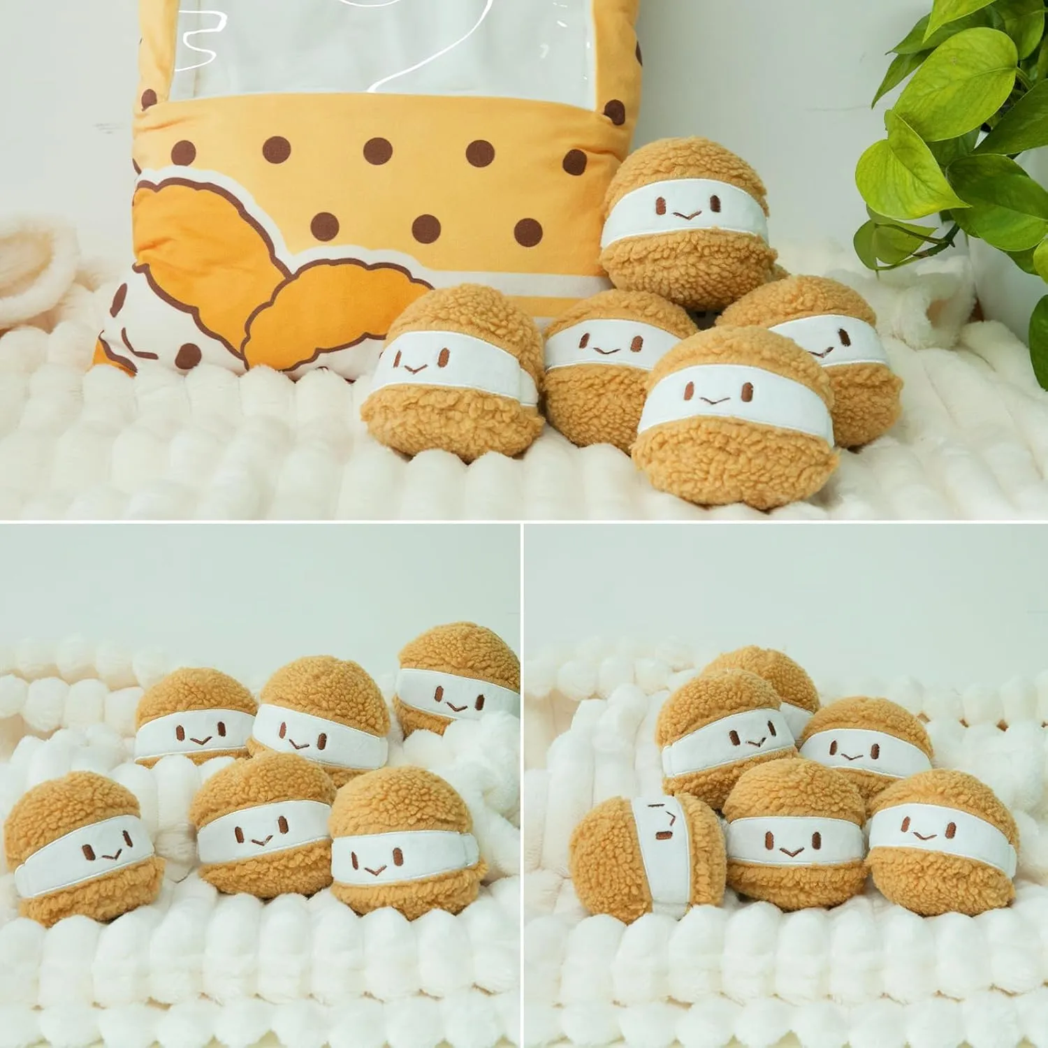 15" × 19" Cheesy Puffs Throw Pillows, Decorative Stuffed Plush Toys Cute Removable Food Plushie for Bed Couch Room Decor
