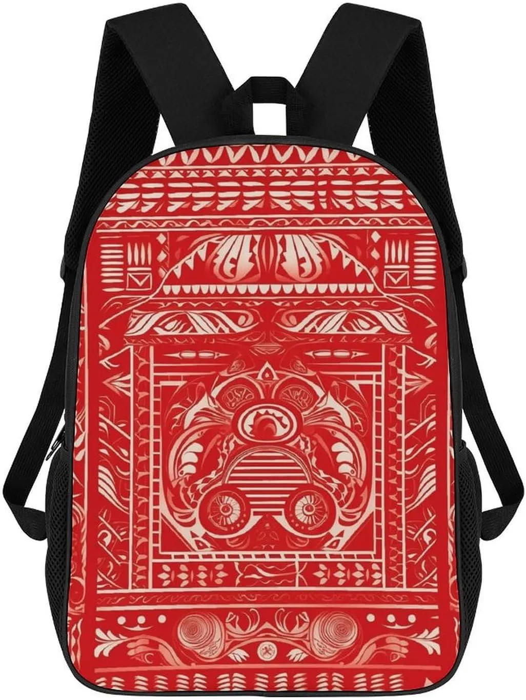 17 Inch Shoulder Backpack Carving Decoration Printed Waterproof Camping Bag Multi Functional Daypack for Men Women Travel Hiking Commute