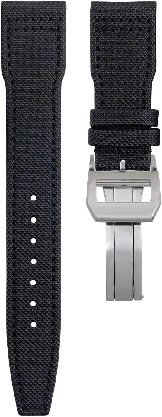 20mm 21mm 22mm Nylon Canvas Leather Watchband For IWC SPITFIRE MARK 18 Portugieser Portofino Pilot IW3777 Wristband