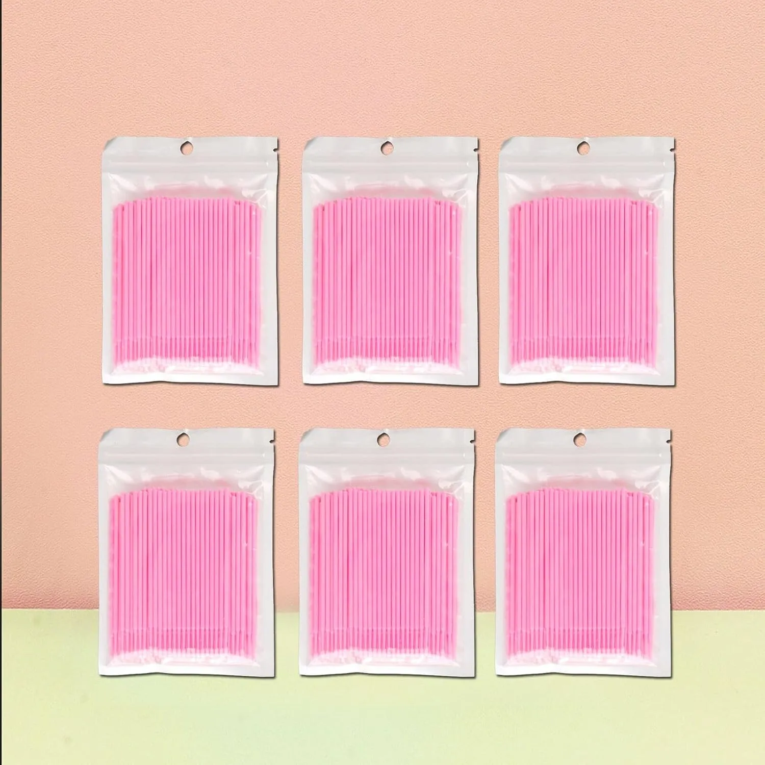 2100PCS Disposable Micro Applicators Brush for Eyelash and Make up Brushes and Personal Care Microswabs Pink (Head Diameter: 2.0mm)