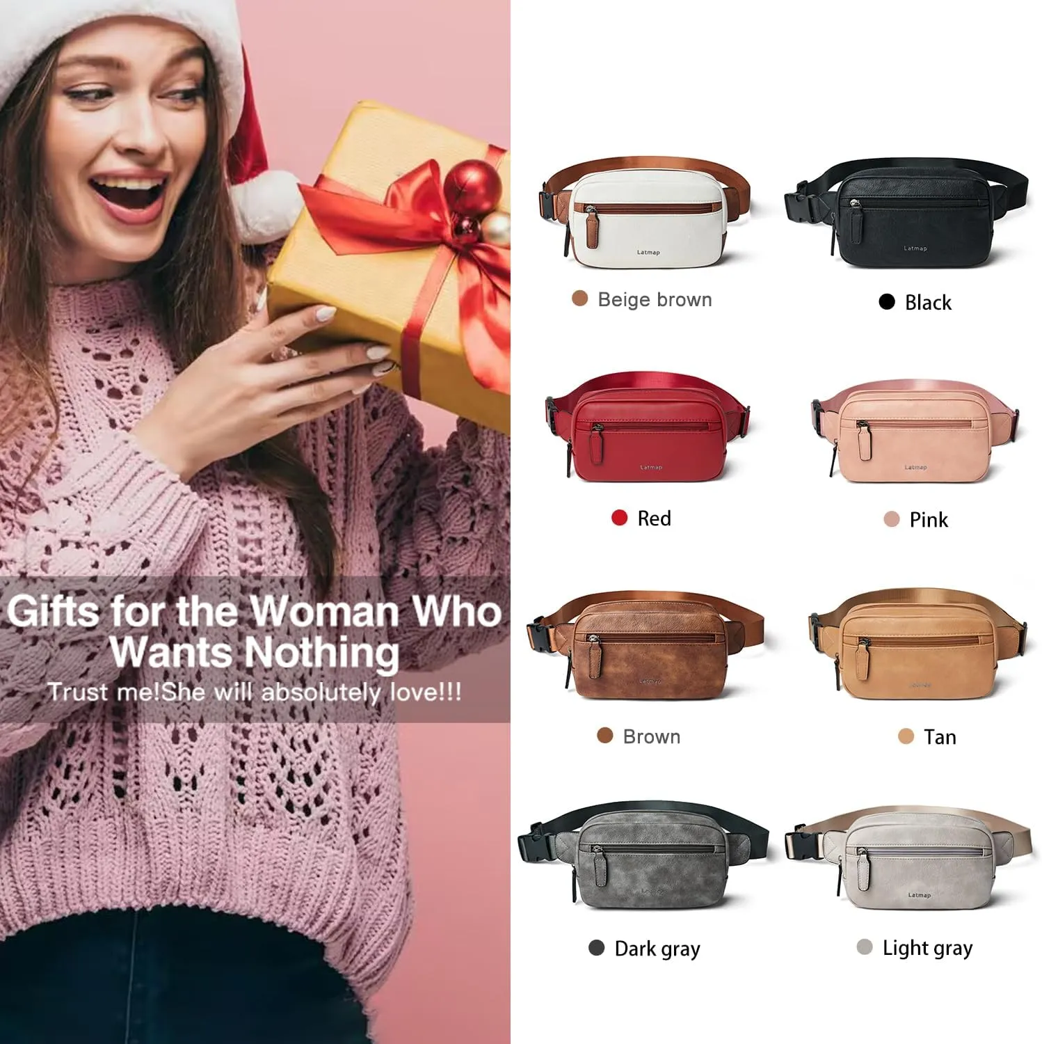 2L Fanny Packs Everywhere Belt Bag Small Fashion Crossbody Waist Pack Faux Leather Waterproof Sling Chest Bag For Women Leopard Print