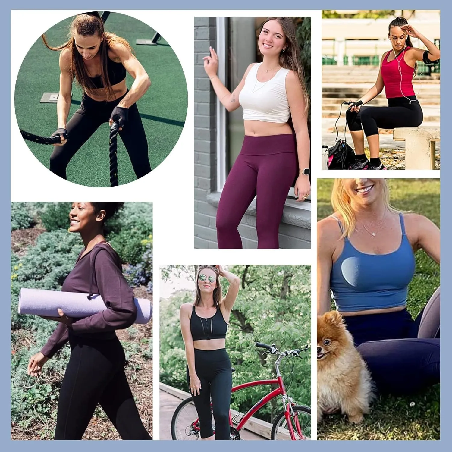 3 Packs Leggings with Pockets for Women, Soft High Waisted Tummy Control Workout Yoga Pants