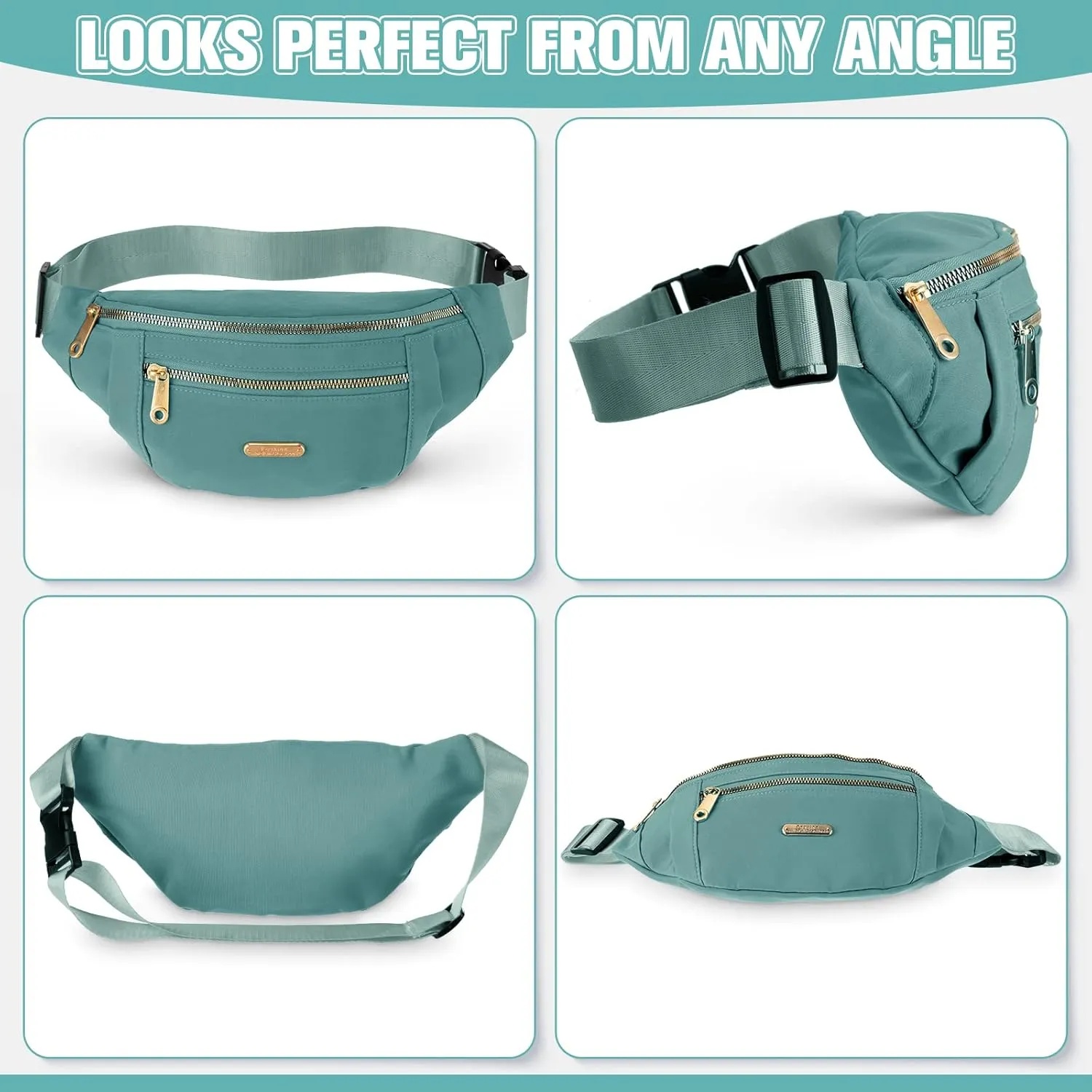 3 Pcs Waterproof Fanny Packs for Women and Men Waist Pack with Adjustable Strap Waist Pouch for Sports Running Exercise Walking Travel
