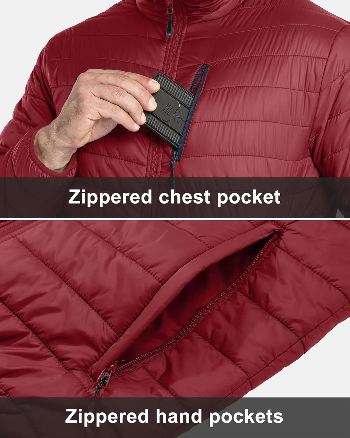 33,000ft Men's Puffer Jacket Lightweight Packable Winter Jacket