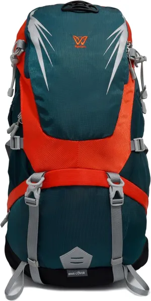 34L Lightweight Waterproof Hiking Backpack with Raincover & Foldable Mat for Outdoor Camping, Traveling(Navy Blue)