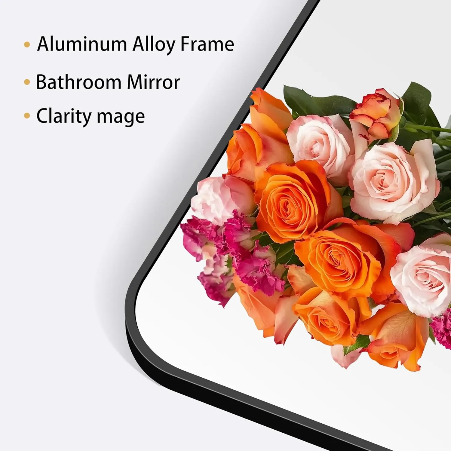 40" x 36"Bathroom Mirror, Matte Black Wall Mirror with Metal Frame, Decorative Rectangular Vanity Mirror for Bedroom Bathroom Living Room Entryway (Horizontal/Vertical)
