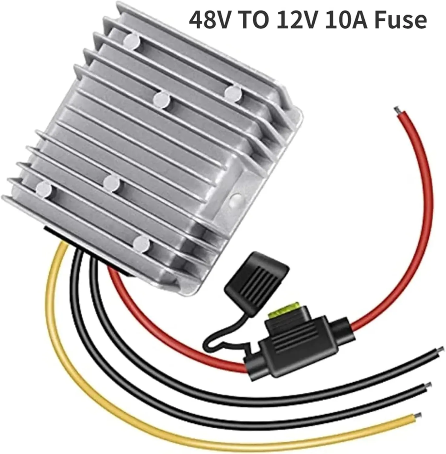 48V to 12V 10A 20A 30A Waterproof Voltage Reducer Step Down Converter DC DC Golf Cart(48V to 12V 10A Fuse)