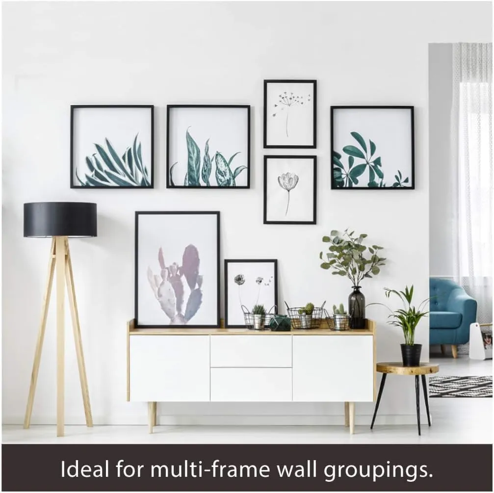50 Pcs Picture Hanging Kit, The Ultimate Wood, Metal Channel and Canvas Picture Hangers For Drywall, Requires No Measuring to Hang Artwork and Office Decor, Hangs 6 Frames