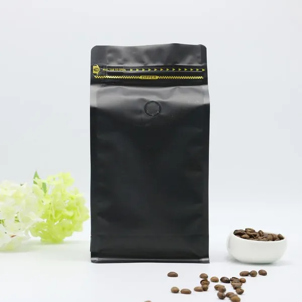 500g Box Bottom Coffee Pouch, Multi Matt Colours, Foil Lined, Tear Off Zip Lock, With / Without Valve