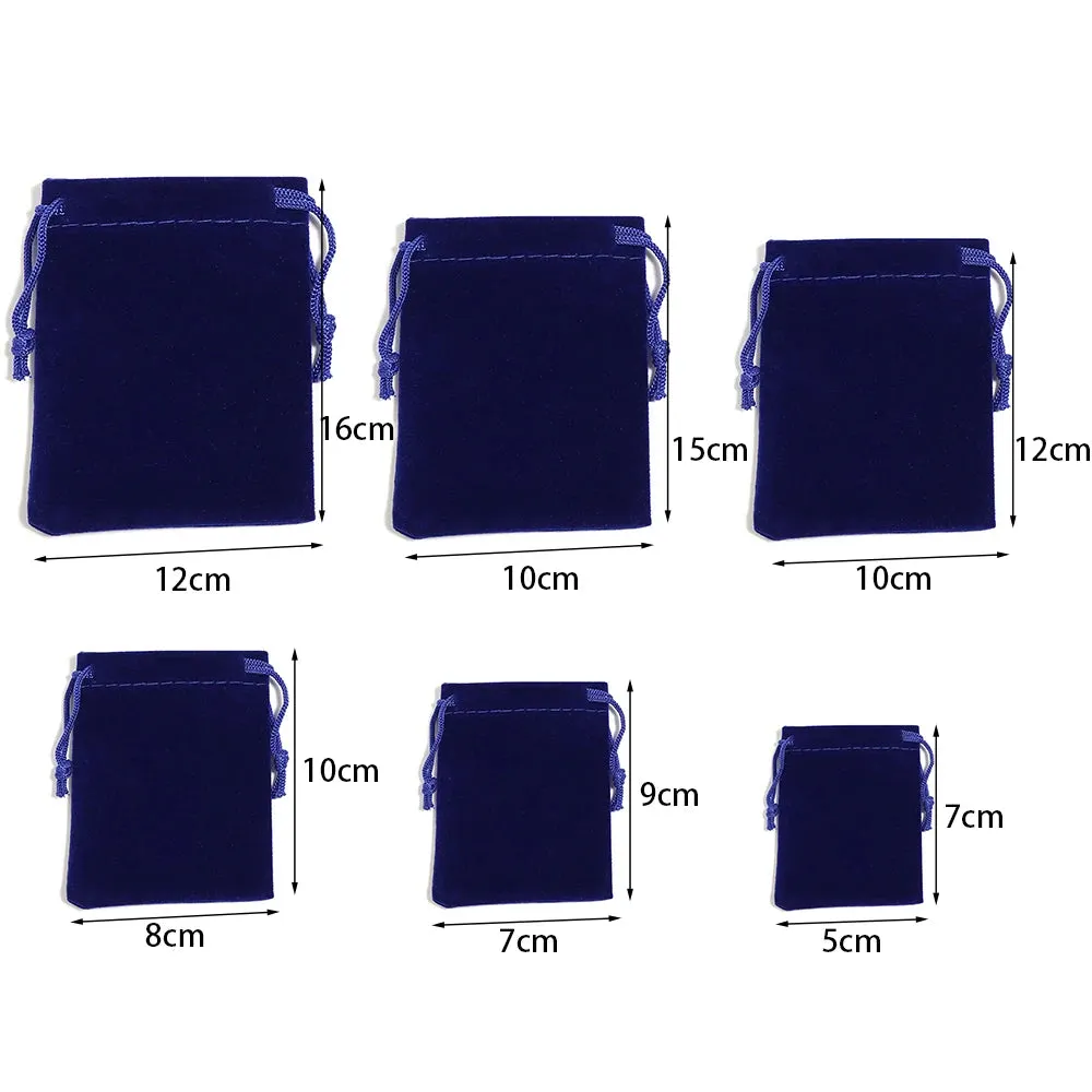 5–10pcs Velvet Drawstring Gift Bags – Multi-Size Jewelry & Candy Pouches