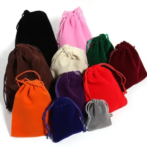 5–10pcs Velvet Drawstring Gift Bags – Multi-Size Jewelry & Candy Pouches