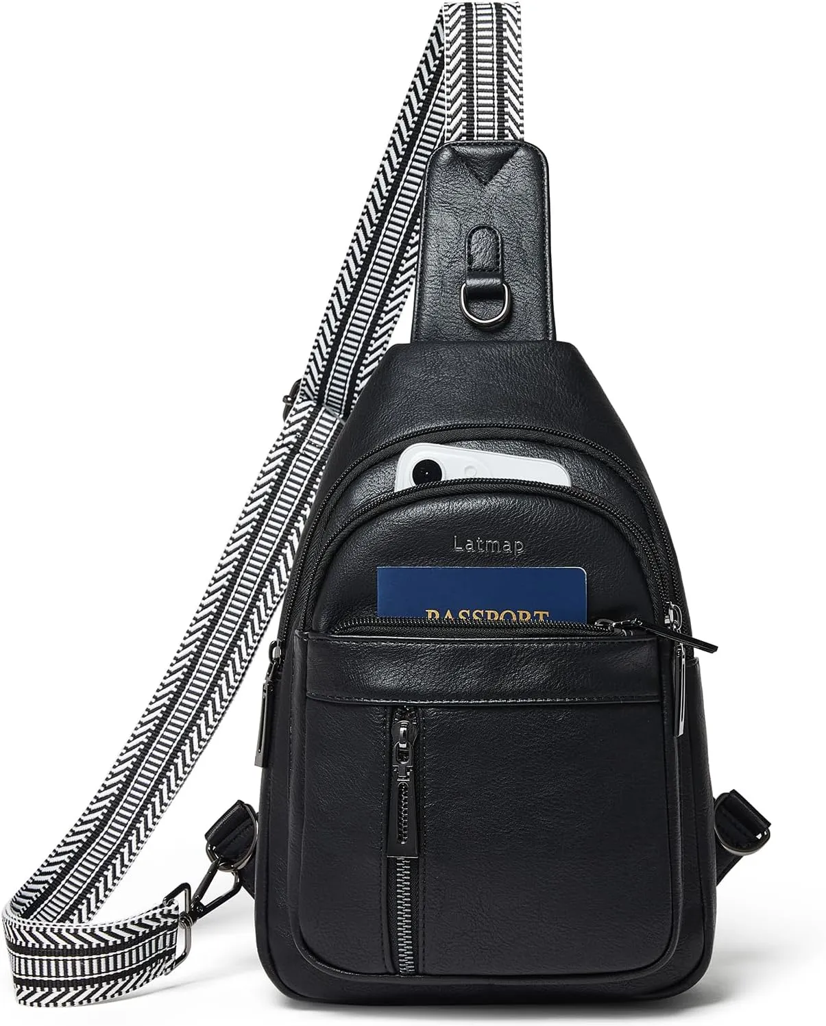 7L Sling Bag For Women Men Backpack Fanny Pack Crossbody Chest Travel Shoulder Belt Bags Purse Handbag PU Leather