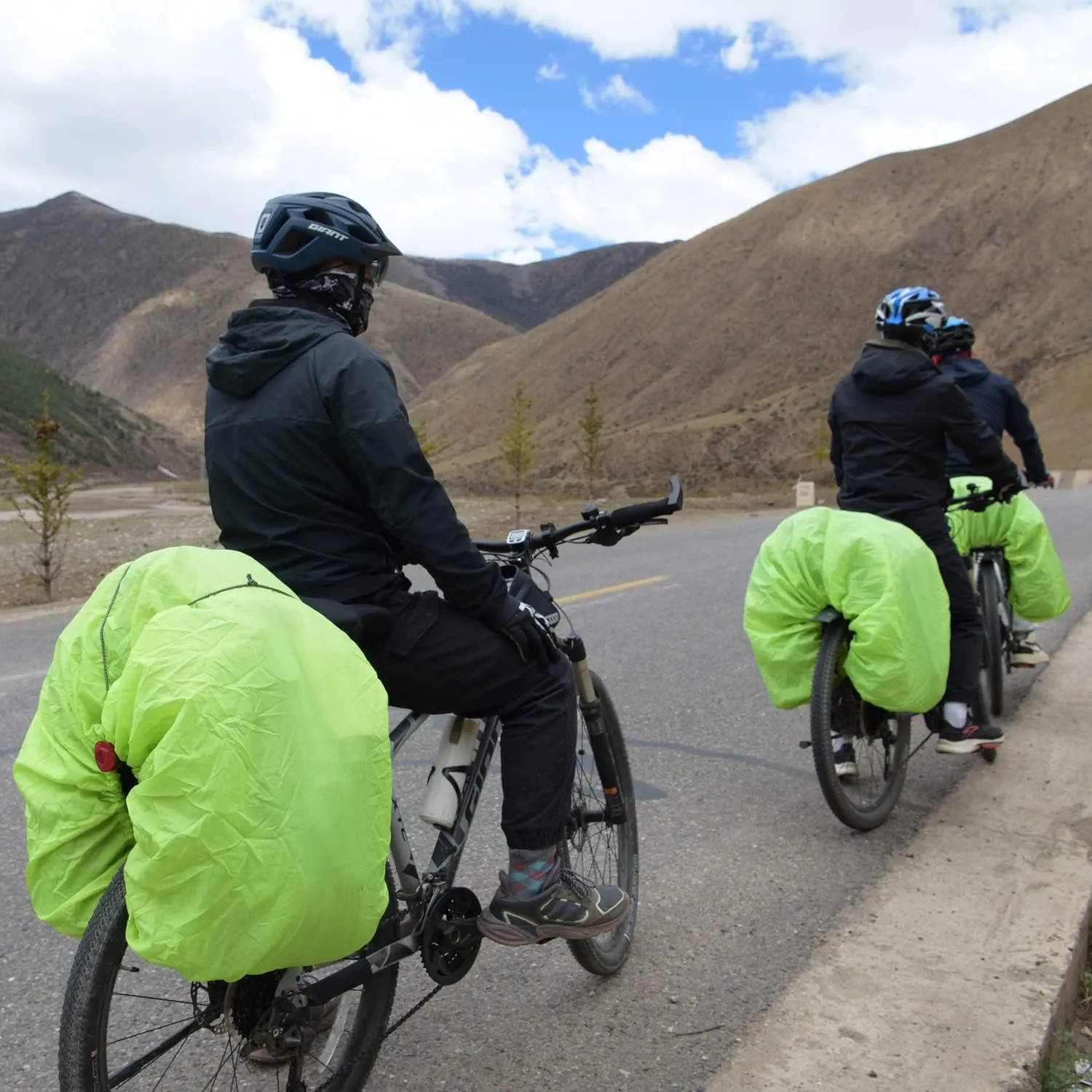 80L - 100L Bicycle Rear Rack Rain Cover Bike Trunk Rain Cover Green