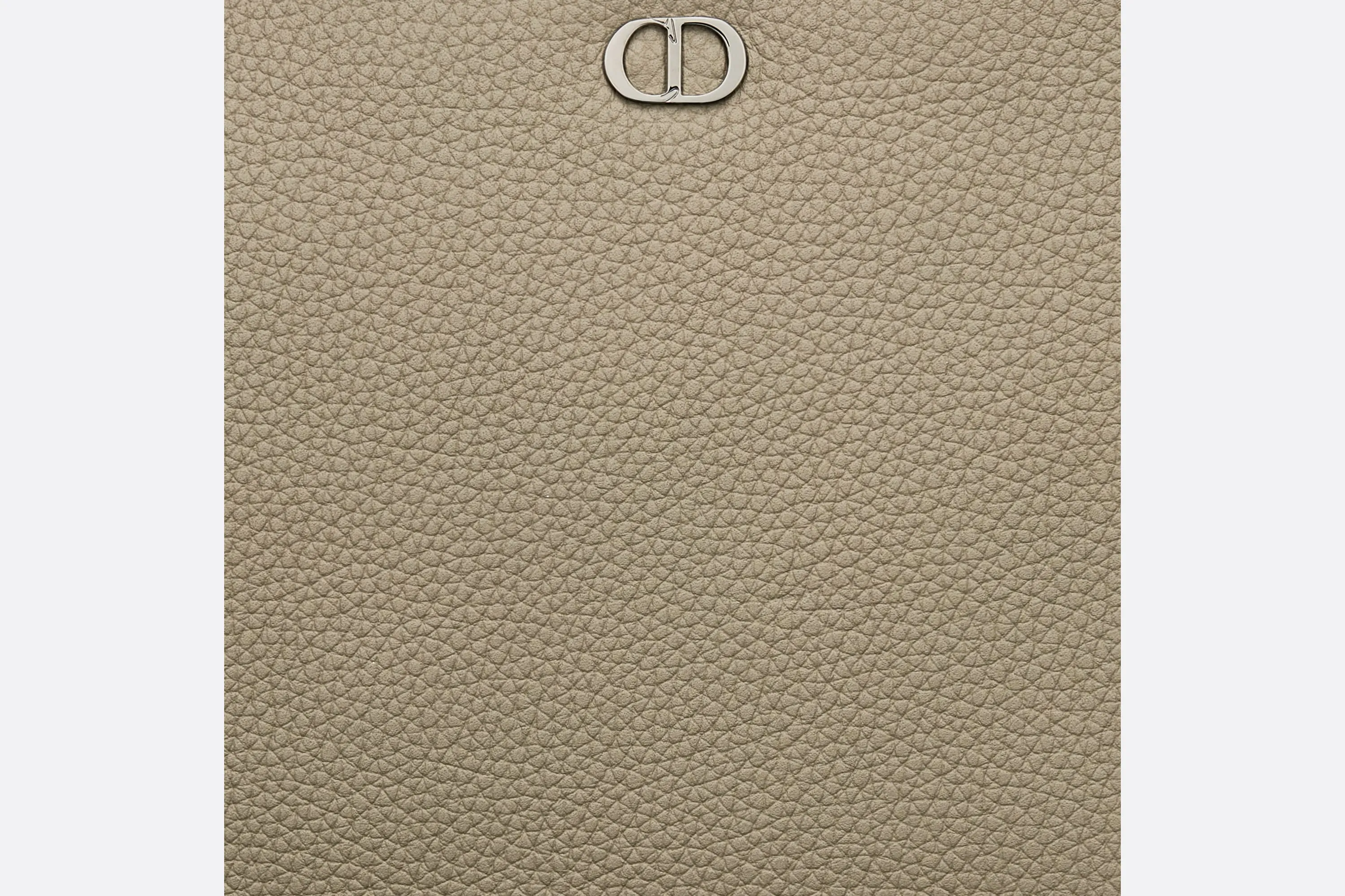 A5 Pouch • Beige Grained Calfskin with CD Icon Signature