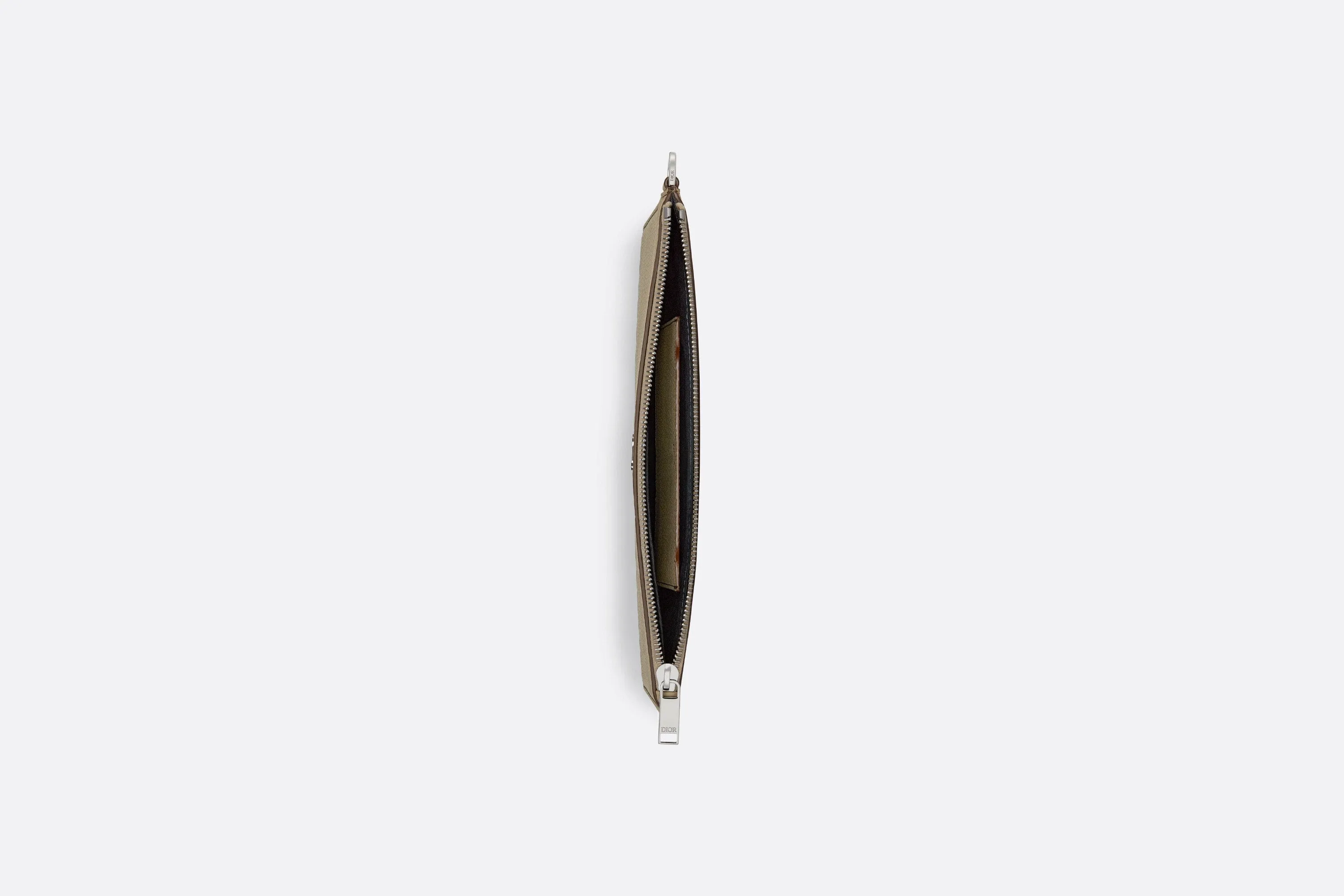 A5 Pouch • Beige Grained Calfskin with CD Icon Signature
