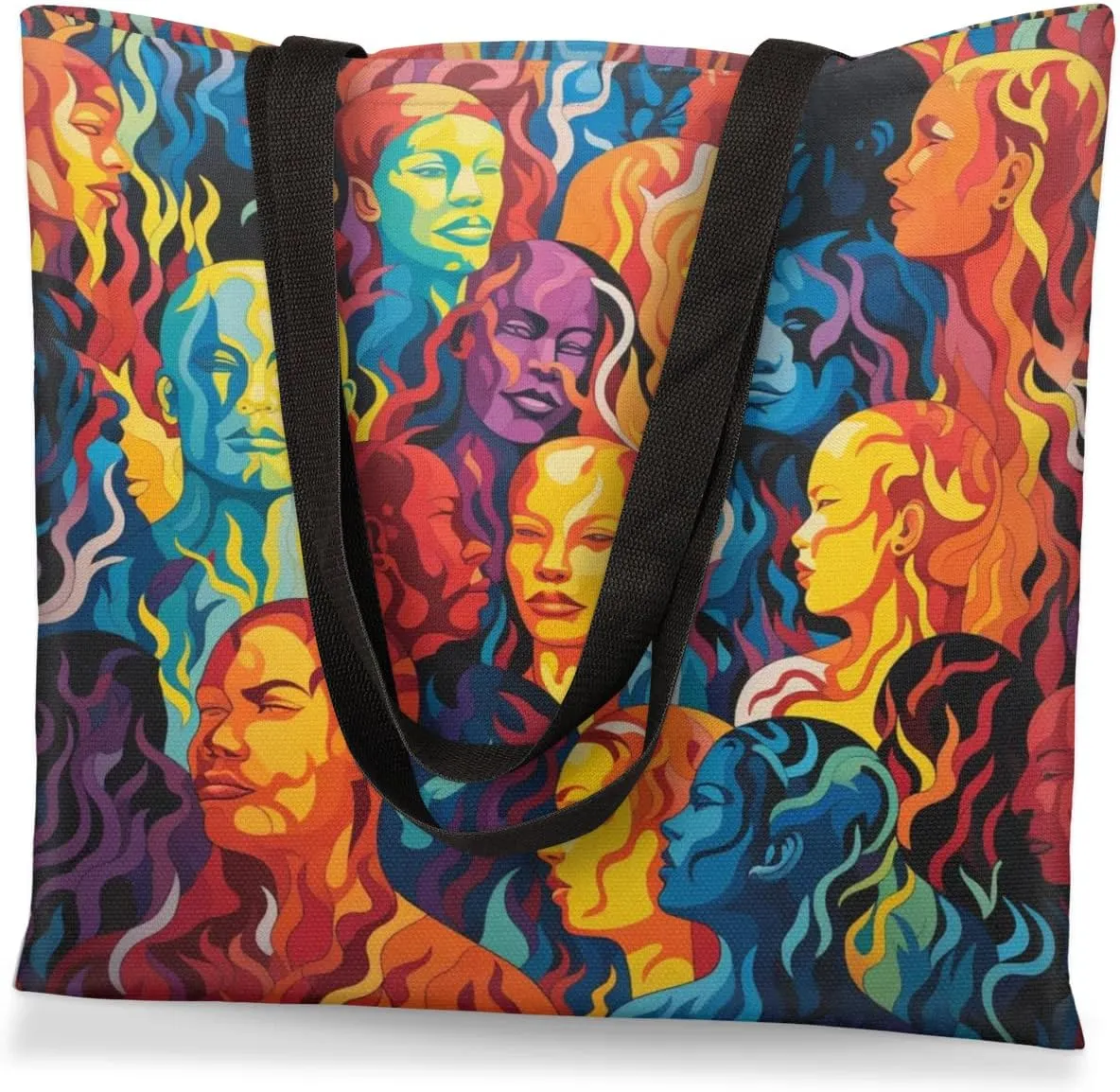 Abstract Ancient Prose Canvas Tote Bag for Women Men Stylish Tote Handbag Shoulder Bag Reusable Grocery Bag