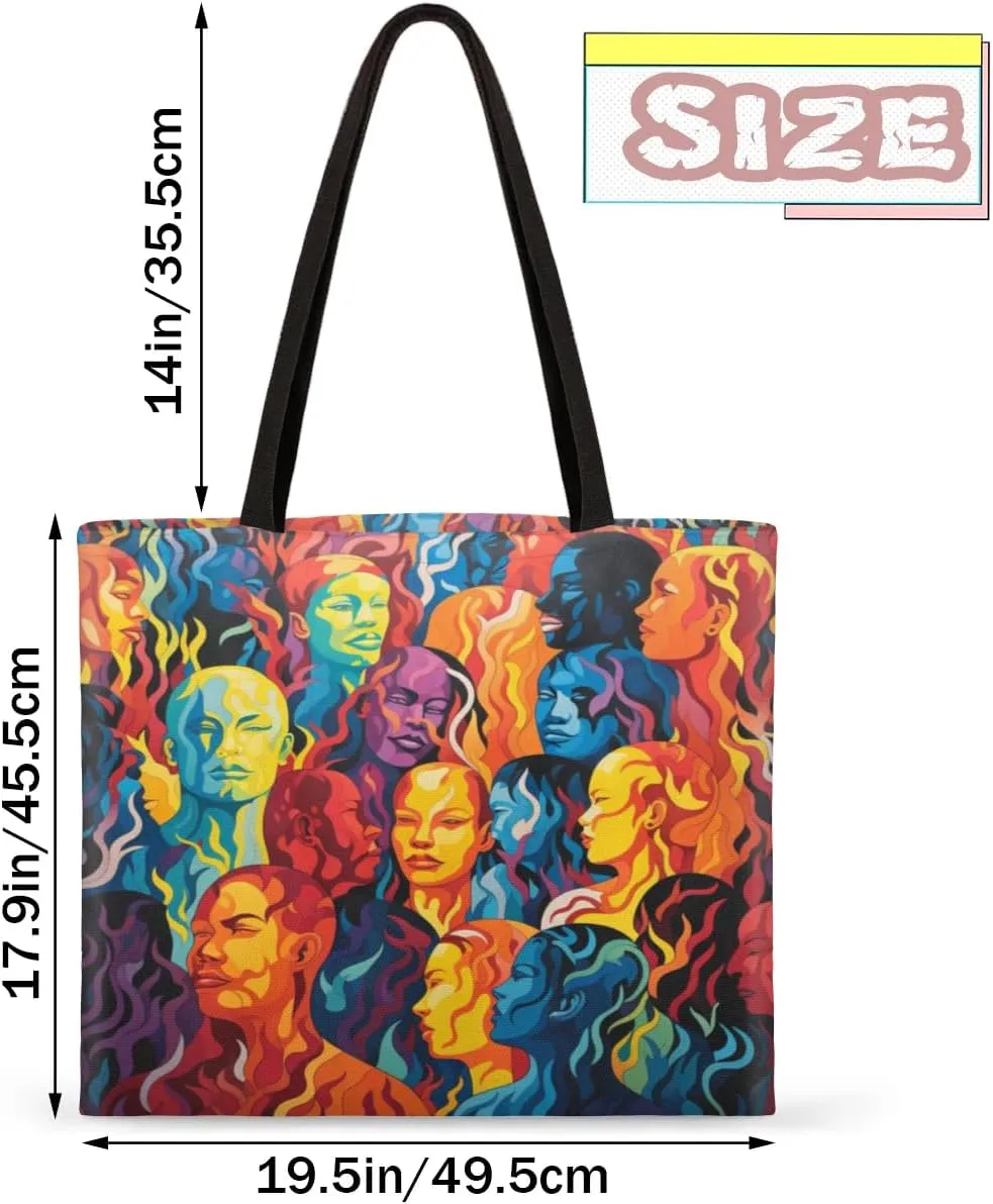 Abstract Ancient Prose Canvas Tote Bag for Women Men Stylish Tote Handbag Shoulder Bag Reusable Grocery Bag