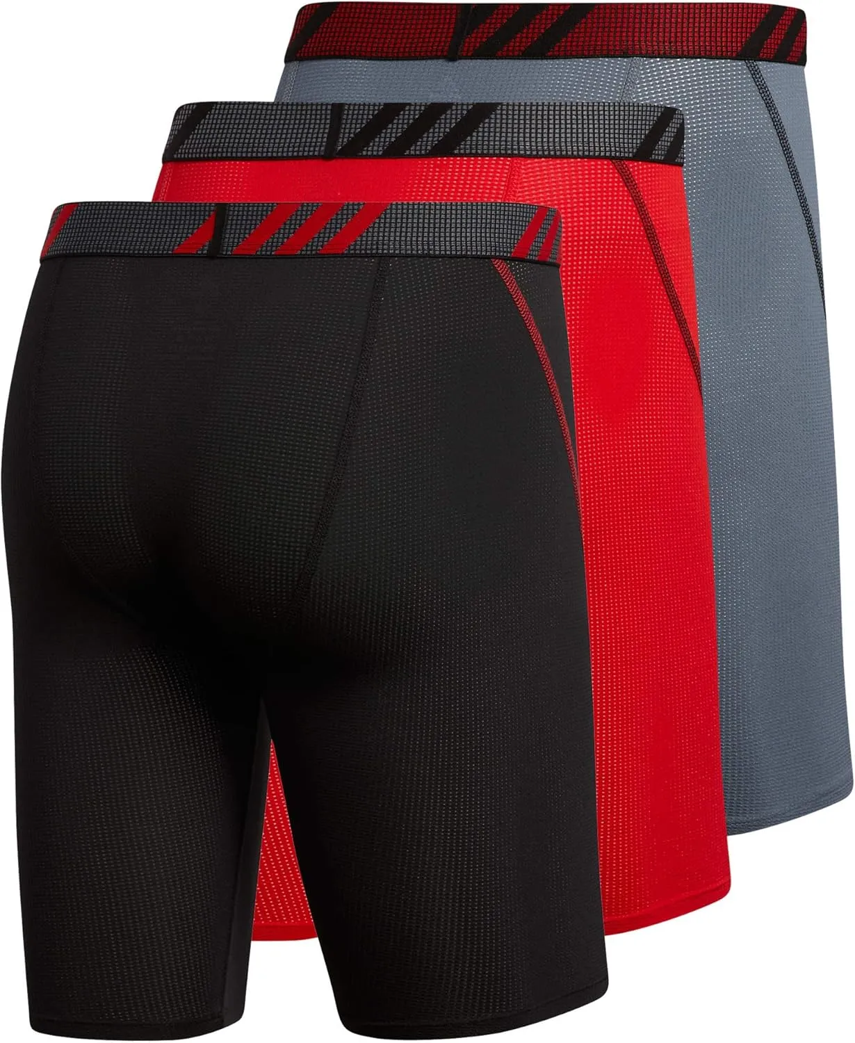 adidas Men's Sport Performance Mesh Long Boxer Brief Underwear (3-Pack)