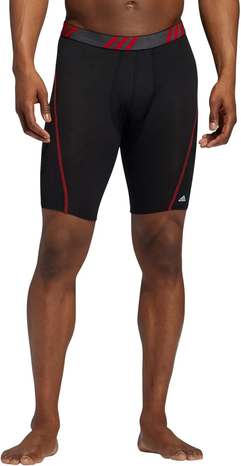 adidas Men's Sport Performance Mesh Long Boxer Brief Underwear (3-Pack)