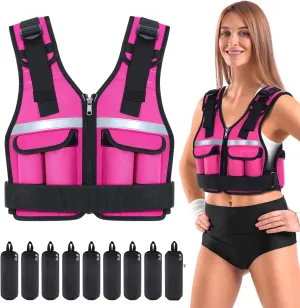 Adjustable Weighted Vest Weights Set: Sportneer 2-18 lbs/2-42 lbs Body Weight Vests 16 In 1 Fast Adjust Running Vest for Men Women Gym Home Workout Fitness Strength Training 2-18/42 lbs Removable