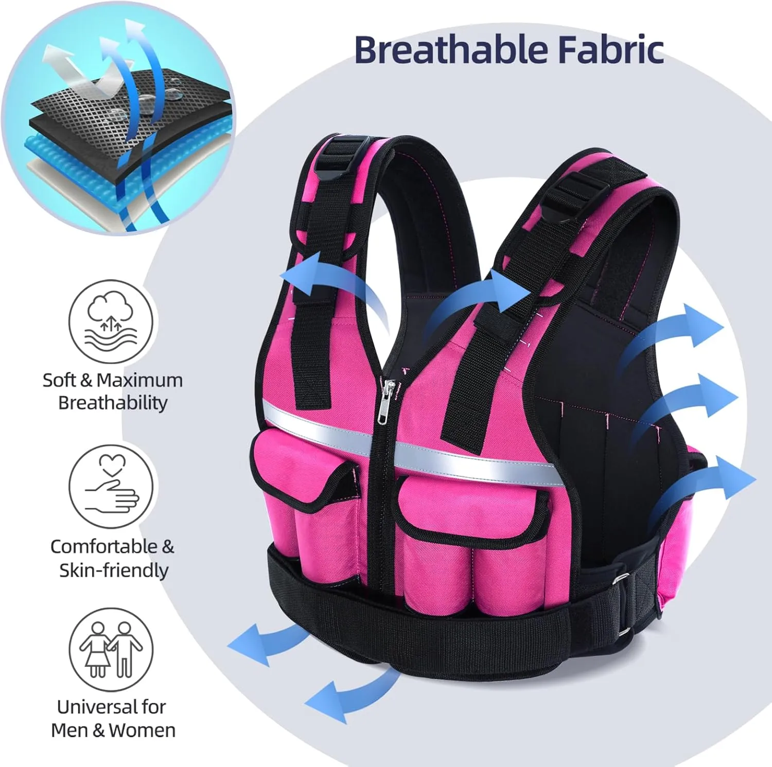 Adjustable Weighted Vest Weights Set: Sportneer 2-18 lbs/2-42 lbs Body Weight Vests 16 In 1 Fast Adjust Running Vest for Men Women Gym Home Workout Fitness Strength Training 2-18/42 lbs Removable