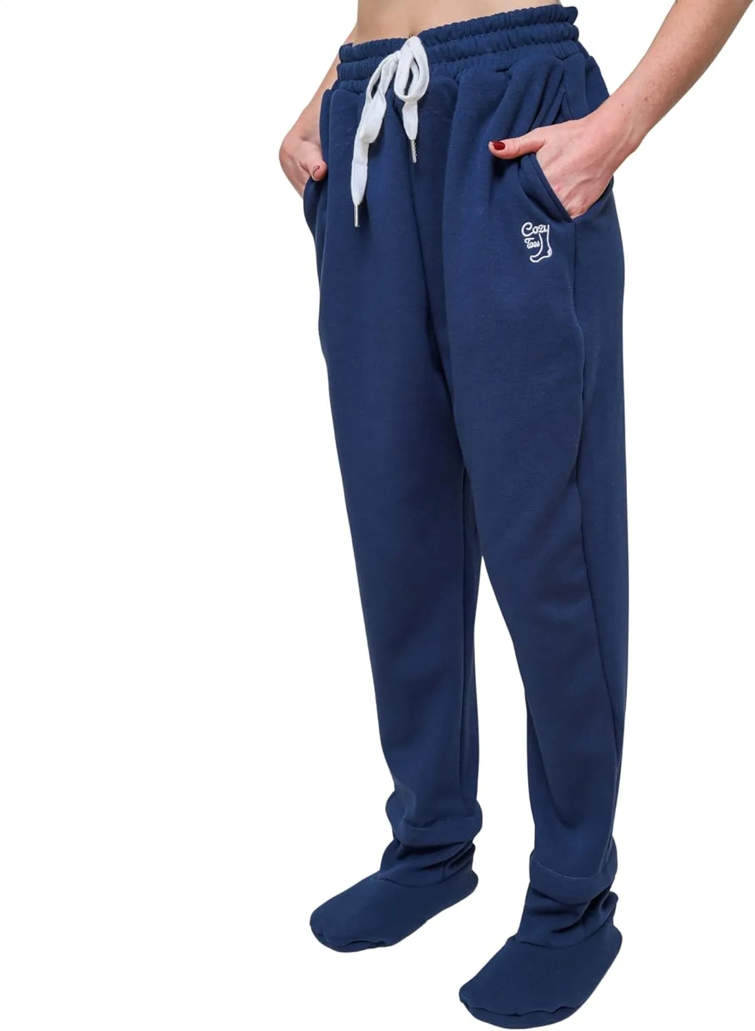Adult Footed Sweatpants with Sherpa Fleece Lined Feet, Removeable Detachable Feet, Extremely Soft & Warm Footing