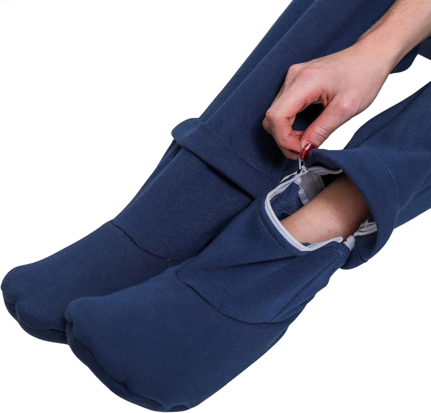 Adult Footed Sweatpants with Sherpa Fleece Lined Feet, Removeable Detachable Feet, Extremely Soft & Warm Footing