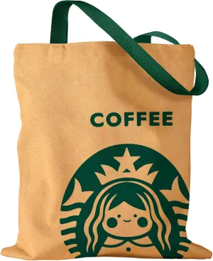Aesthetic Canvas Tote Bag - Reusable Shoulder Tote Bag for Women Lady Casual Vacation, Shopping, Work, Gym