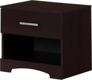 African Artistry Rectangular Nightstand, Trendy Finish, Bedroom Endtable, Night Table, Bed Night Stand, Functional Storage Solution for Bedrooms Chocolate/1 Drawer with Shelf