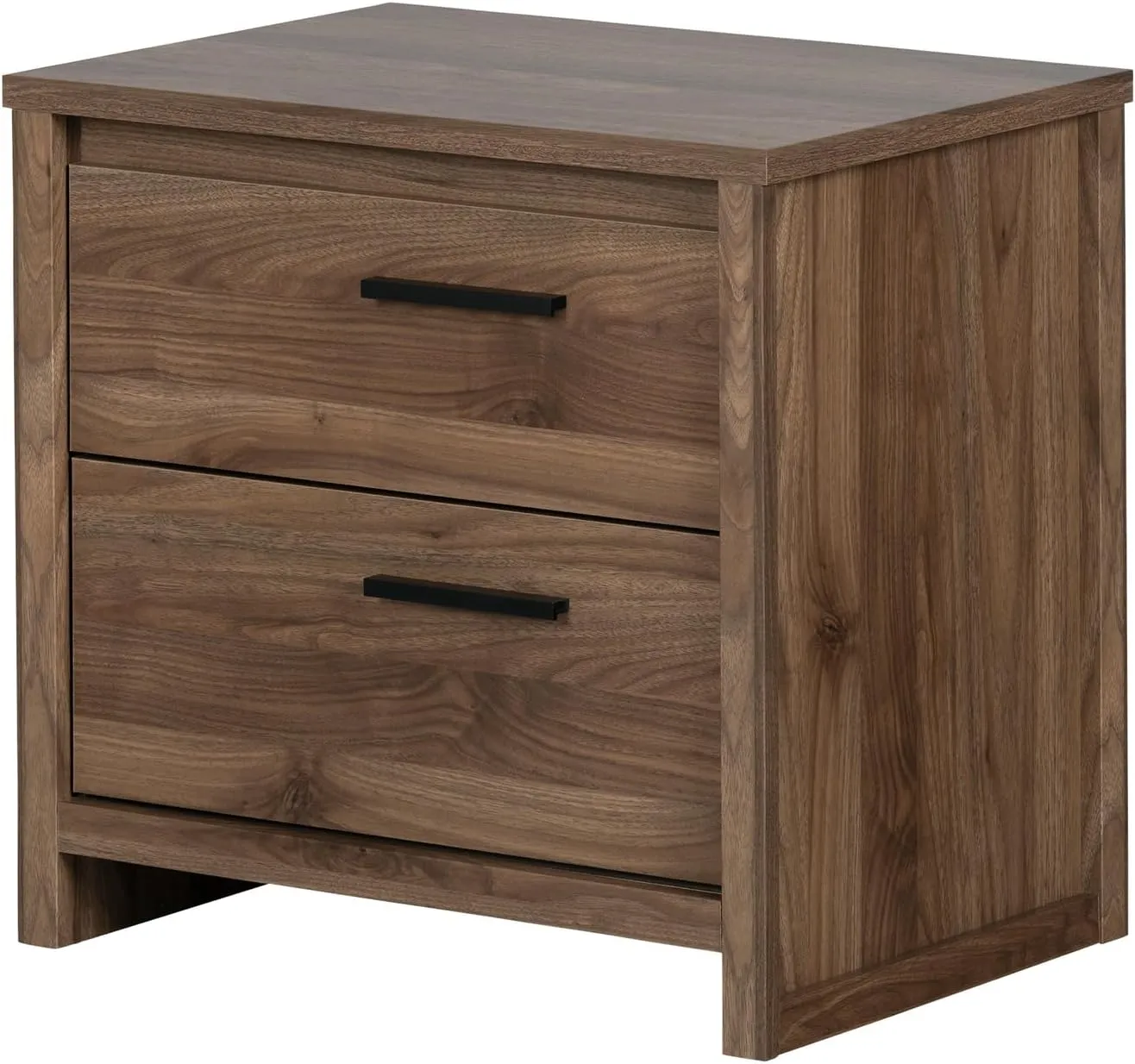African Artistry Rectangular Nightstand, Trendy Finish, Bedroom Endtable, Night Table, Bed Night Stand, Functional Storage Solution for Bedrooms Dark Cherry/2 Drawers Without Shelf