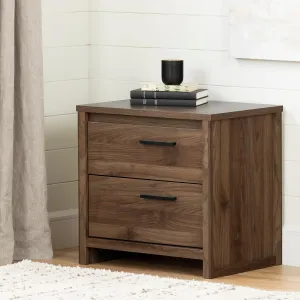 African Artistry Rectangular Nightstand, Trendy Finish, Bedroom Endtable, Night Table, Bed Night Stand, Functional Storage Solution for Bedrooms Dark Cherry/2 Drawers Without Shelf