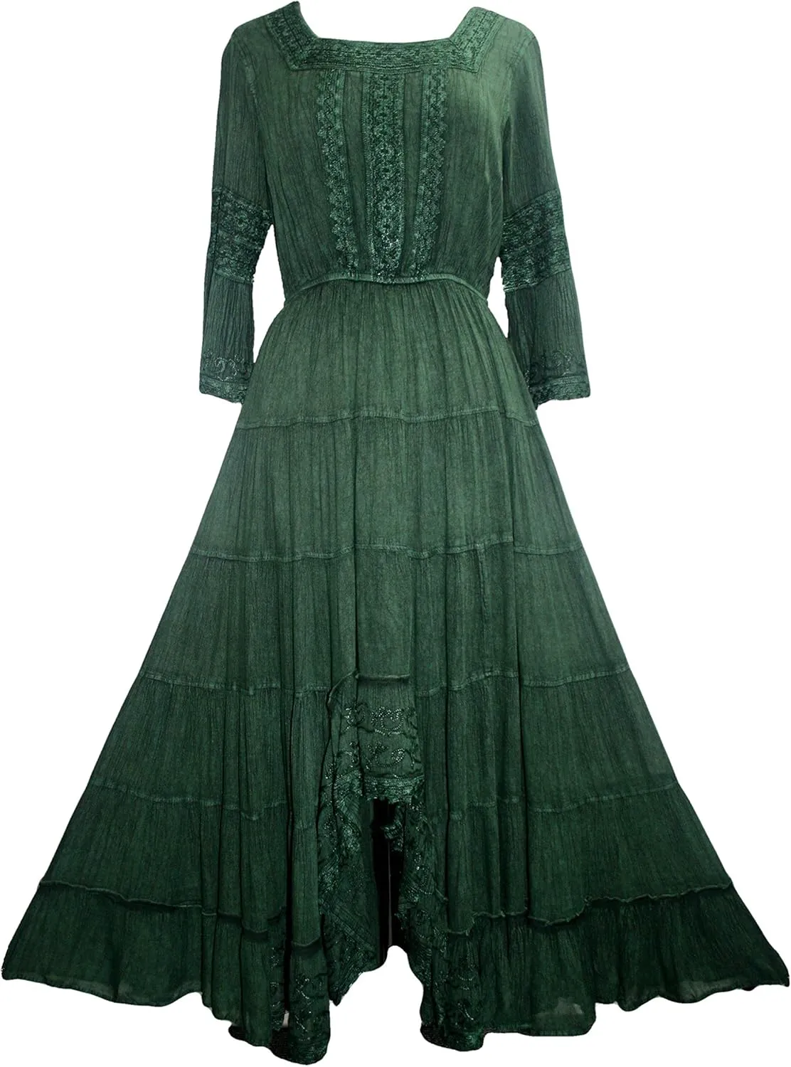 Agan Traders Women's 2025 Spring Vintage Medieval High-Low Tiered Long Sleeve Formal Dress Gown