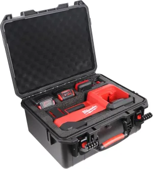 Air Compressor Hard Case Compatible with Milwaukee M18 Inflator 2848-20 - Waterproof Carrying Bag for Milwaukee Tools - Hold 18V 3.0 to 9.0 Ah Battery Packs and Charging Station