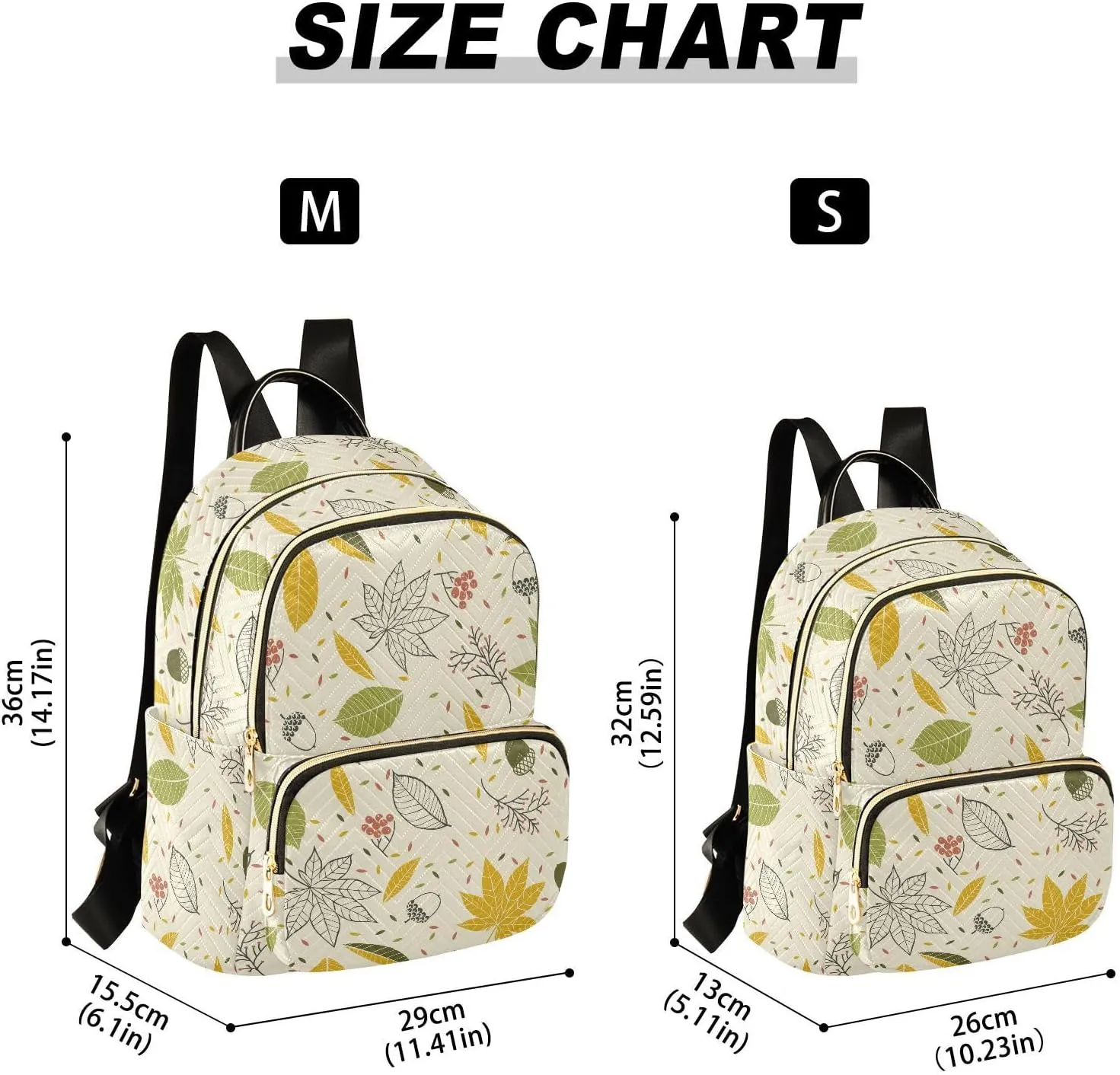 ALAZA Autumn Leaves Cones Acorns Women Backpack Purse Shoulder Bag