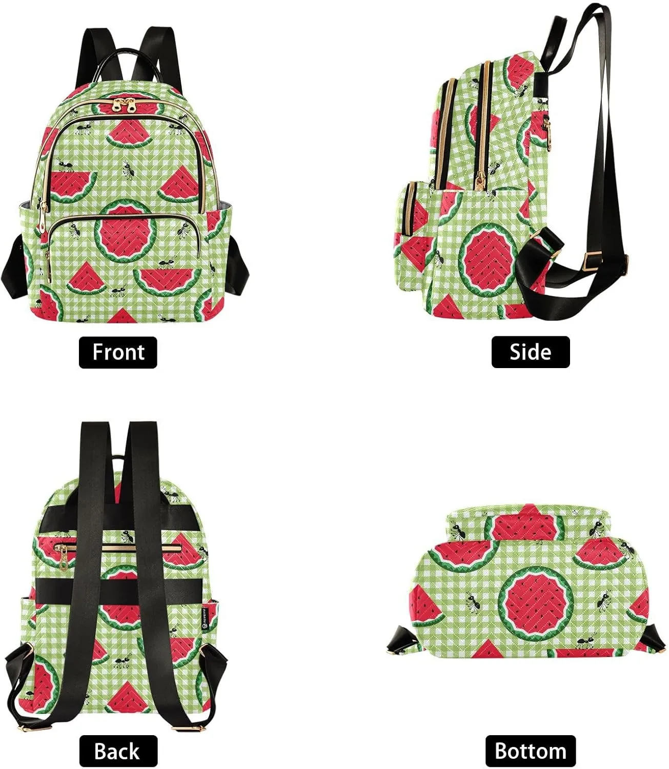 ALAZA Cute Ants and Slices Of Juicy Watermelon Women Backpack Purse Shoulder Bag