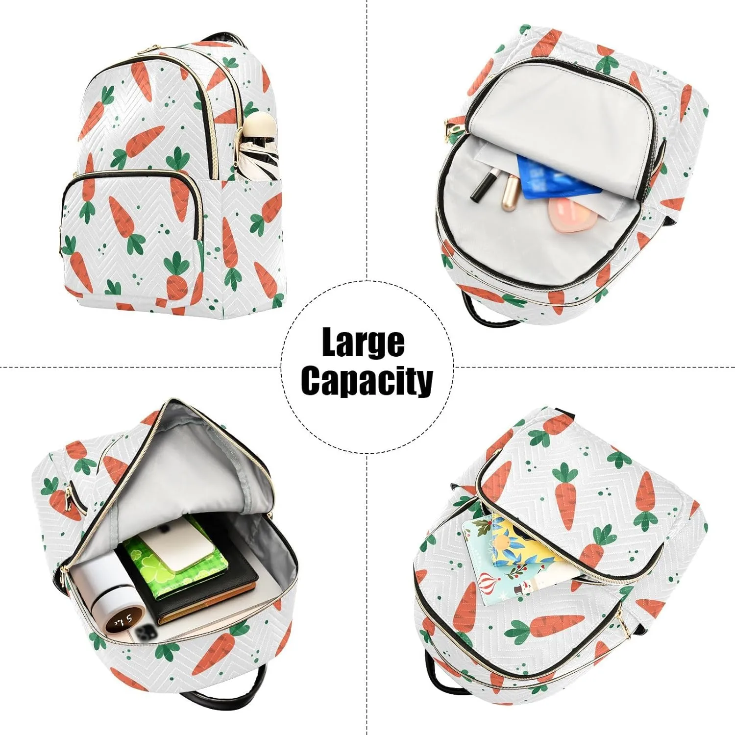 ALAZA Easter Carrots Cartoon Women Backpack Purse Shoulder Bag